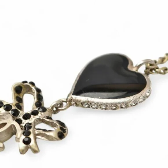 CHANEL Authentic Black Heart Necklace